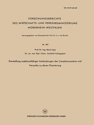 cover image of Darstellung reaktionsfähiger Verbindungen des Camphansystems und Versuche zu deren Fluorierung